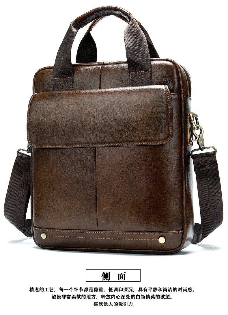 Male Bags Set Famous Brand Man Leather Messenger Bag Male Cross Body Shoulder Business Bags For Men in brown