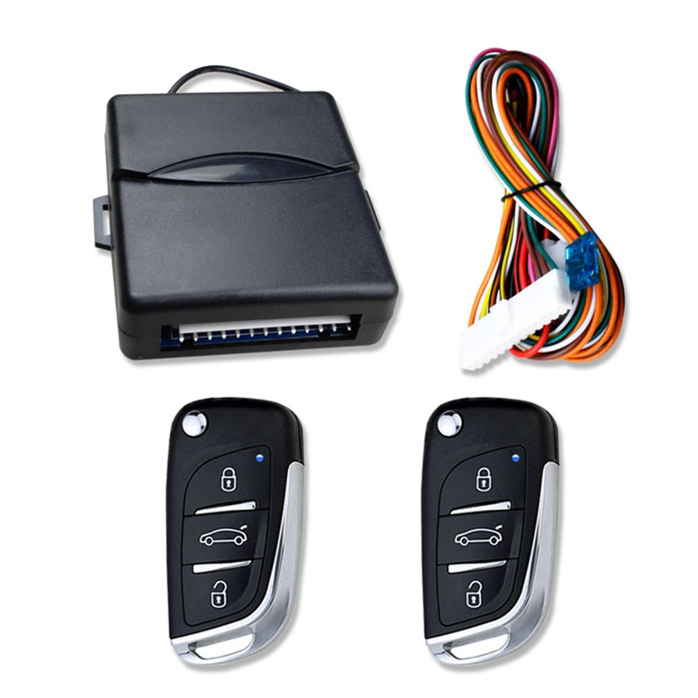 Universal Car Auto Keyless Entry System Button Start Stop LED Keychain Central Kit Door Lock with Remote Control