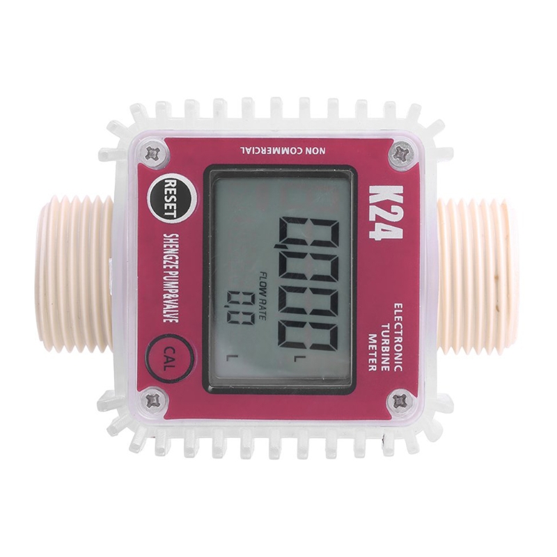 K24 Turbine Digital Oil Fuel Flow Meter Gauge for Chemicals Liquid Water Test Lead Accessory Turbine Meter