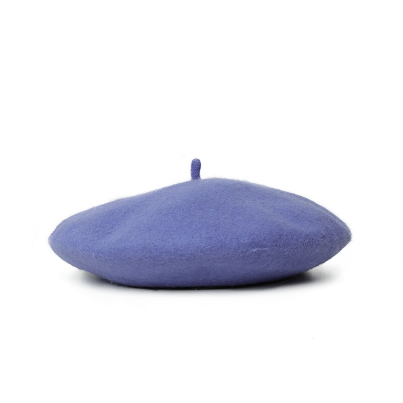 Winter Goedkope Effen Kleur Baret Caps Vrouwelijke Motorkap Vrouwen Caps Vrouwelijke Schilder Alle Matched Warm Walking Baret Paars Baret