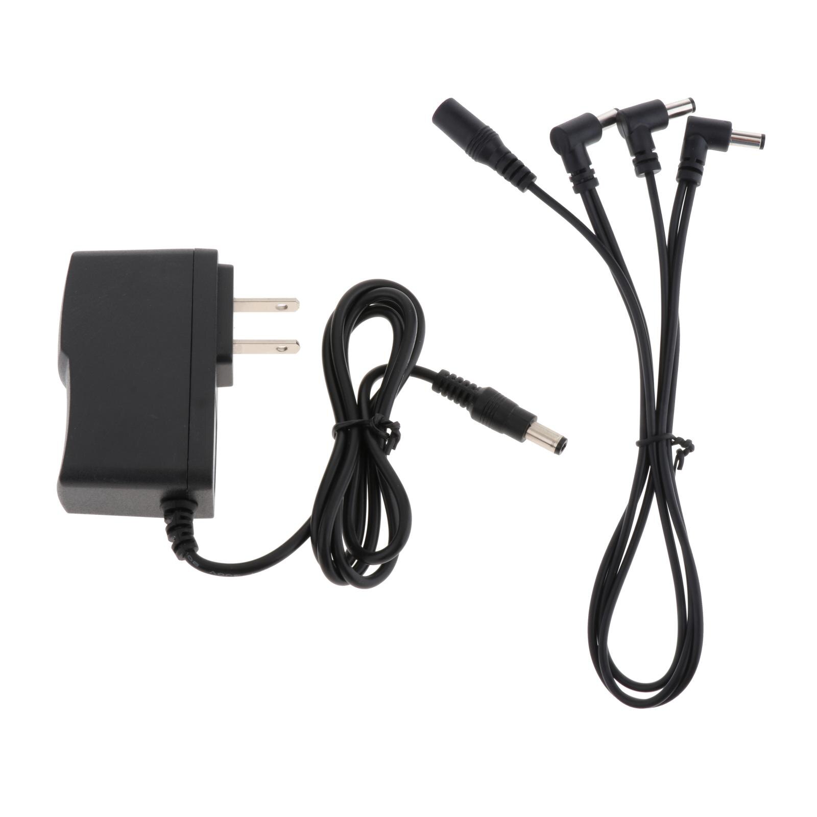 Guitar Effect Power Replacement Adapter with 1 to 3 Way Splitter Cable Cords