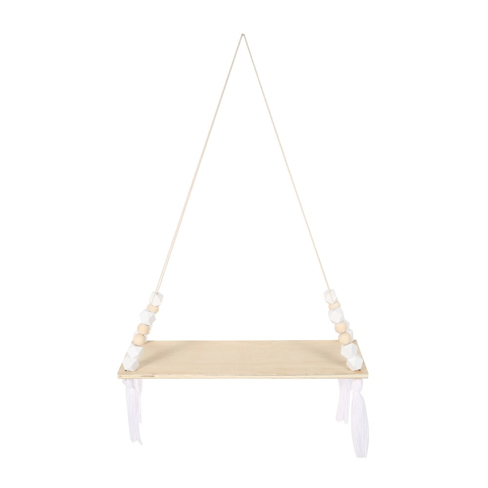 Étagère en octogone rose Style Macaron | Décoration de perles, rangement mural, jouet suspendu, modèle de jouet en bois, décoration d'ameublement de chambre d'enfant: Blan pur