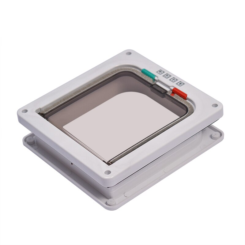 Intelligente Controle 4 Manier Veilig Kat Gate Deuren Abs Dier Kleine Pet Kat Hond Deur Dierbenodigdheden Flap Deur Huisdier kitten Deur Benodigdheden: White / S