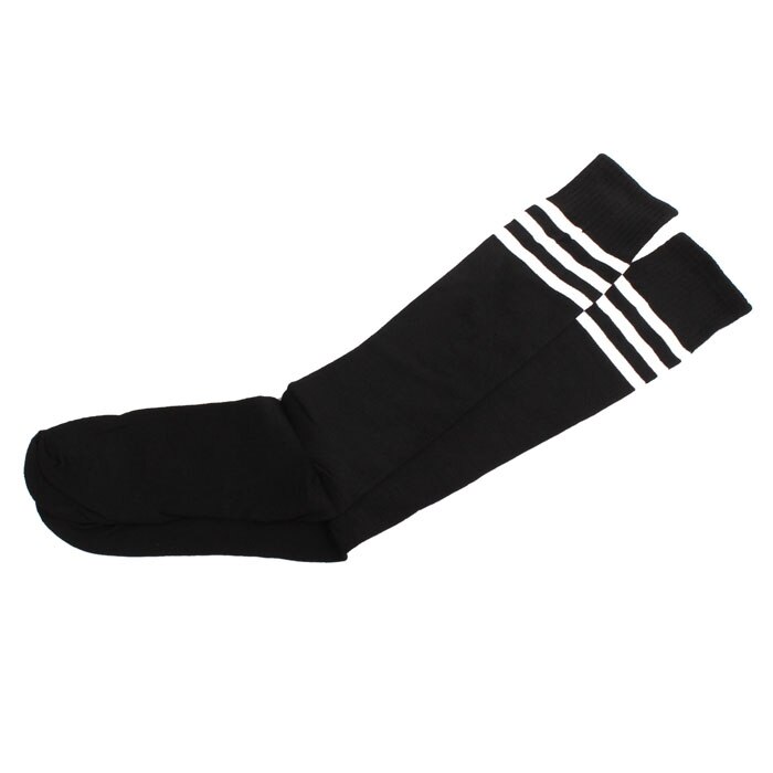 1 Pair THIGH HIGH SOCKS Over Knee Girls Womens Cheerleader Japanese Harajuku skateboard Japanese Cotton ladies socks skarpetki: Black