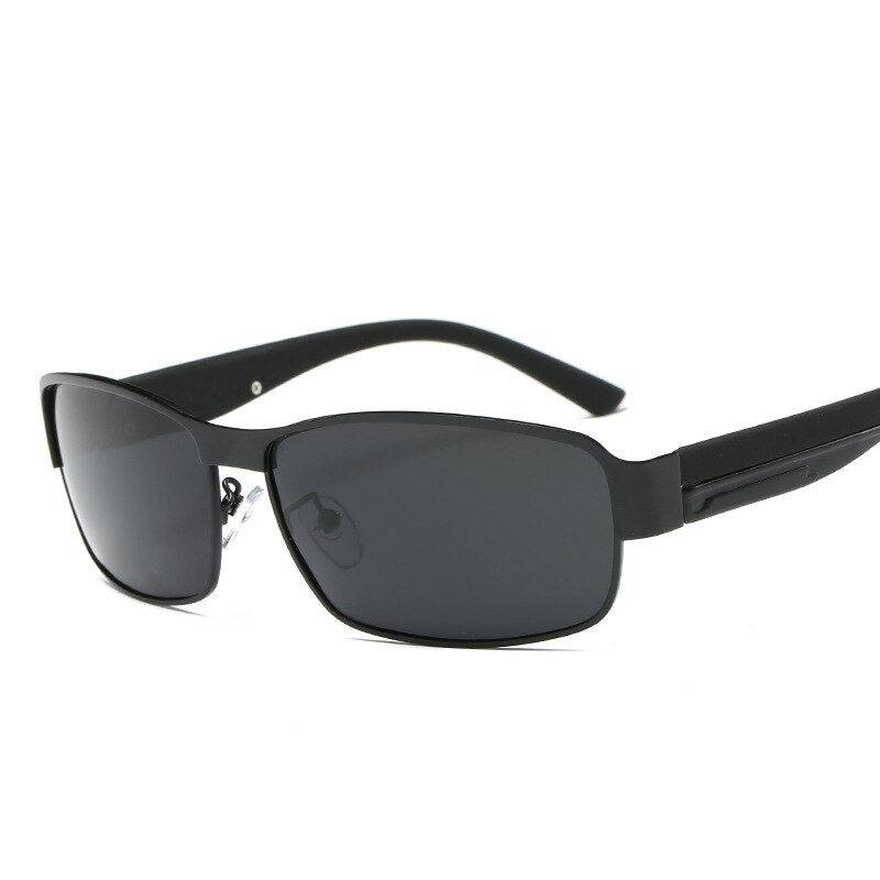 Zomer gepolariseerde zonnebril metalen montuur binnencoating heren zonnebril met schaduwglazen autobrillen zonnebril: Zwart