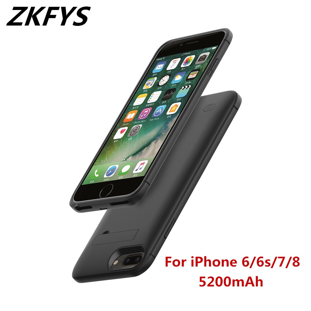 Power Case 5200mAh Portable Shockproof Battery Charger Cover For iPhone 6 6s 7 8 External Power Bank Battery Case