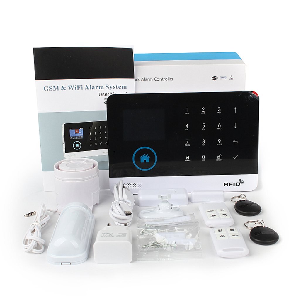 WIFI+GSM Alarm Host LCD Display Touch Keypad Support 3G SIM Card Phone APP Control Security Alarm System
