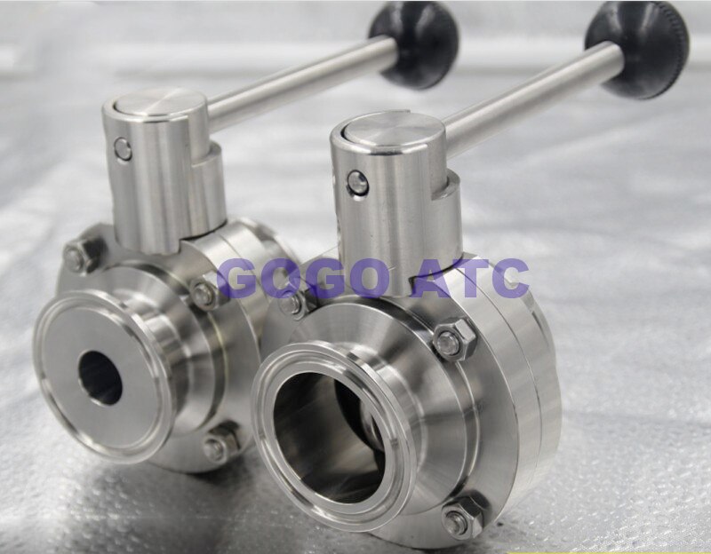 Vlinder Valve SS304 Rvs Sanitair Tri Clamp Vlinderklep O.D 51-63mm Homebrew Bier Zuivel Vlinderklep