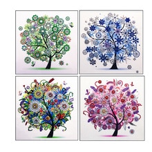 5D DIY Diamond Painting Four Seasons Tree Special Shiny Diamond Embroidery Mosaic Sticker Cross Embroidery Decoration