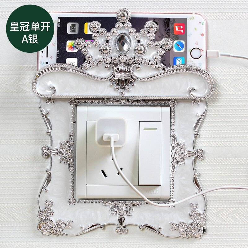 Autocollant interrupteur en plastique Style cour européenne, autocollant interrupteur simple et Double, couvercle de protection, adhésif mural , décoration de la maison: SKU-5