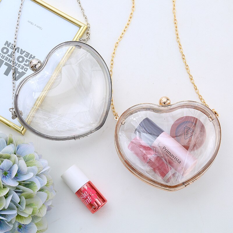 Women's Handbag Acrylic Day Cluthes Heart Purses Clear Transparent Crossbody Bags for Women Evening Party Wedding Cluth Bag