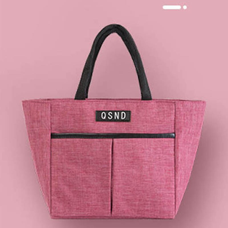 Isolert matpose termiske tote bags matboks bærbare termisk mat piknik lunsj poser for kvinner barn: Rosenrød