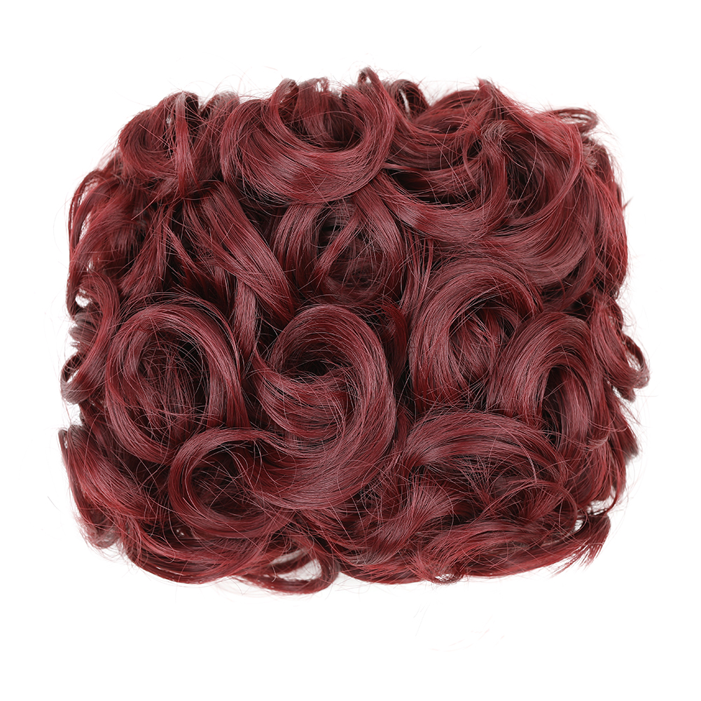 Coque bagunçado coque de cabelo premium sintético encaracolado prato de cabelo pentes de metal em elegante scrunchie bun extensão de cabelo para mulheres: T4/27/30
