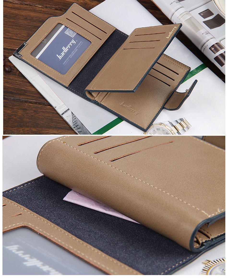 Retro Slim Small Leather Cards Wallets Short Bifold Wallet for Men Purses Male Purse Men's Wallet Business ID Card Holders