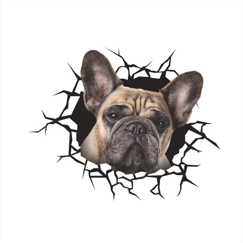 Grappige Honden Wc Stickers Voor Washroom Home Decoratie Diy Vivid 3d Gebroken Gat Patroon Puppy Muurschilderingen Creatieve Pvc Muur decal: GTP042AE