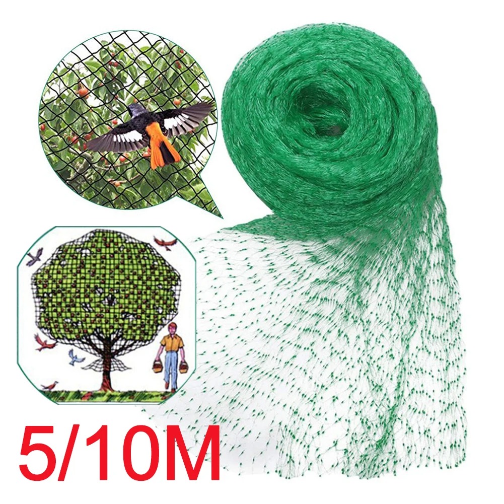 Filet de protection vert anti-oiseaux, filet de protection pour plantes de jardin, support d'escalade, filet de protection pour fruits, fournitures antiparasitaires, 5 m, 10m