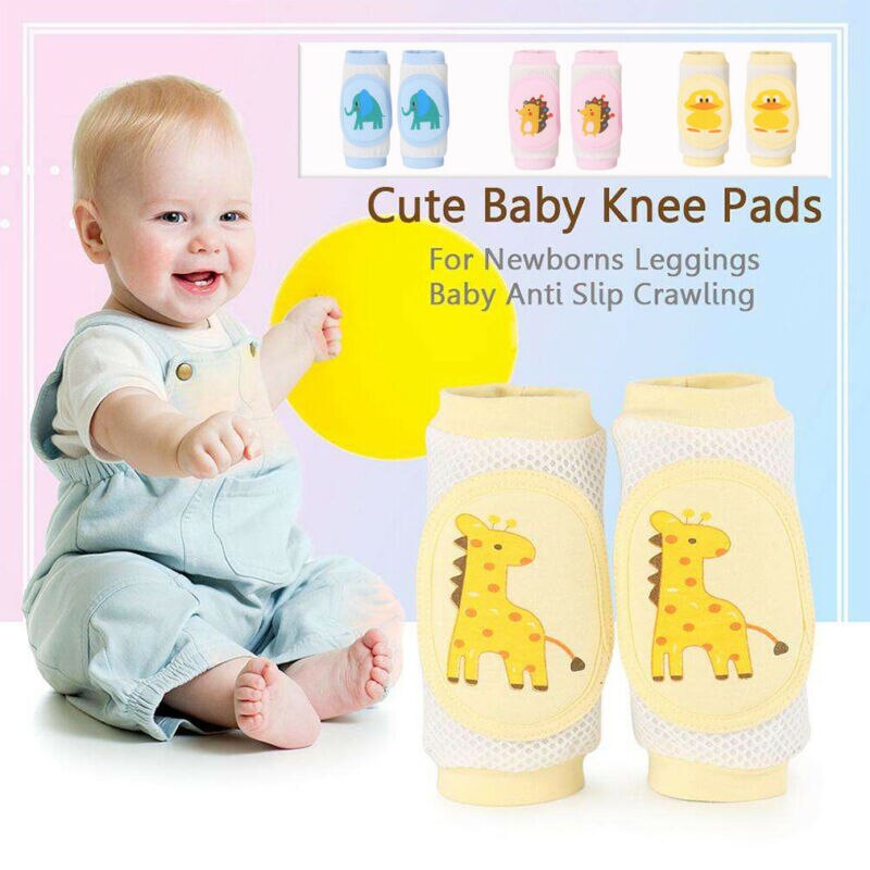 Tegneserie baby knæpuder anti slip mesh pude gennemsøgning beskytter bomuld børn knæskind børn til grils drenge benvarmere 0-3y