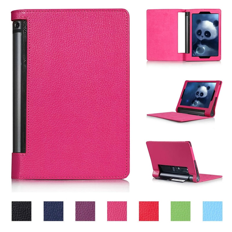 Beschermhoes voor lenovo yoga tab 3 10.1 opvouwbare standaard, pu-leren hoes, yoga tab 3 10.1 yt3-x50f x50f x50m tablethoes van glas