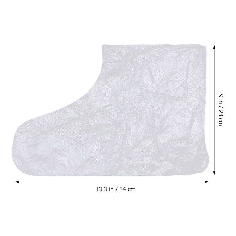 100pcs Disposable Foot Covers One-off Foot Cover Transparent Film Foot Cover for Pedicure