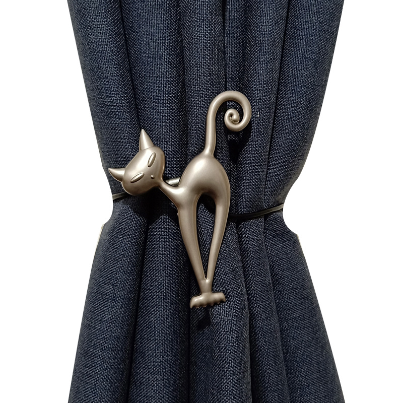 Magnetic Curtain Holder Cute Cat Metal Curtain Tieback Buckle Clips Alloy Tie Back Straps Holdback Home Decoration Accessories