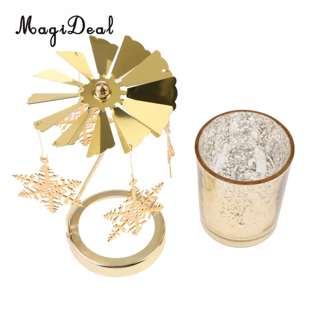Rotary Carrousel Spinning Tealight Candle Holder for Christmas Wedding Decoration, Kids DIY Assemble Toys