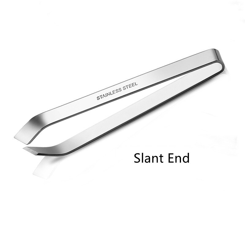 Fish Bone Tweezers Stainless Steel Pincer Clip Hair Remover Pliers Tongs Seafood Fish Bone Plucking Clamp Puller Kitchen Tools: Slant End