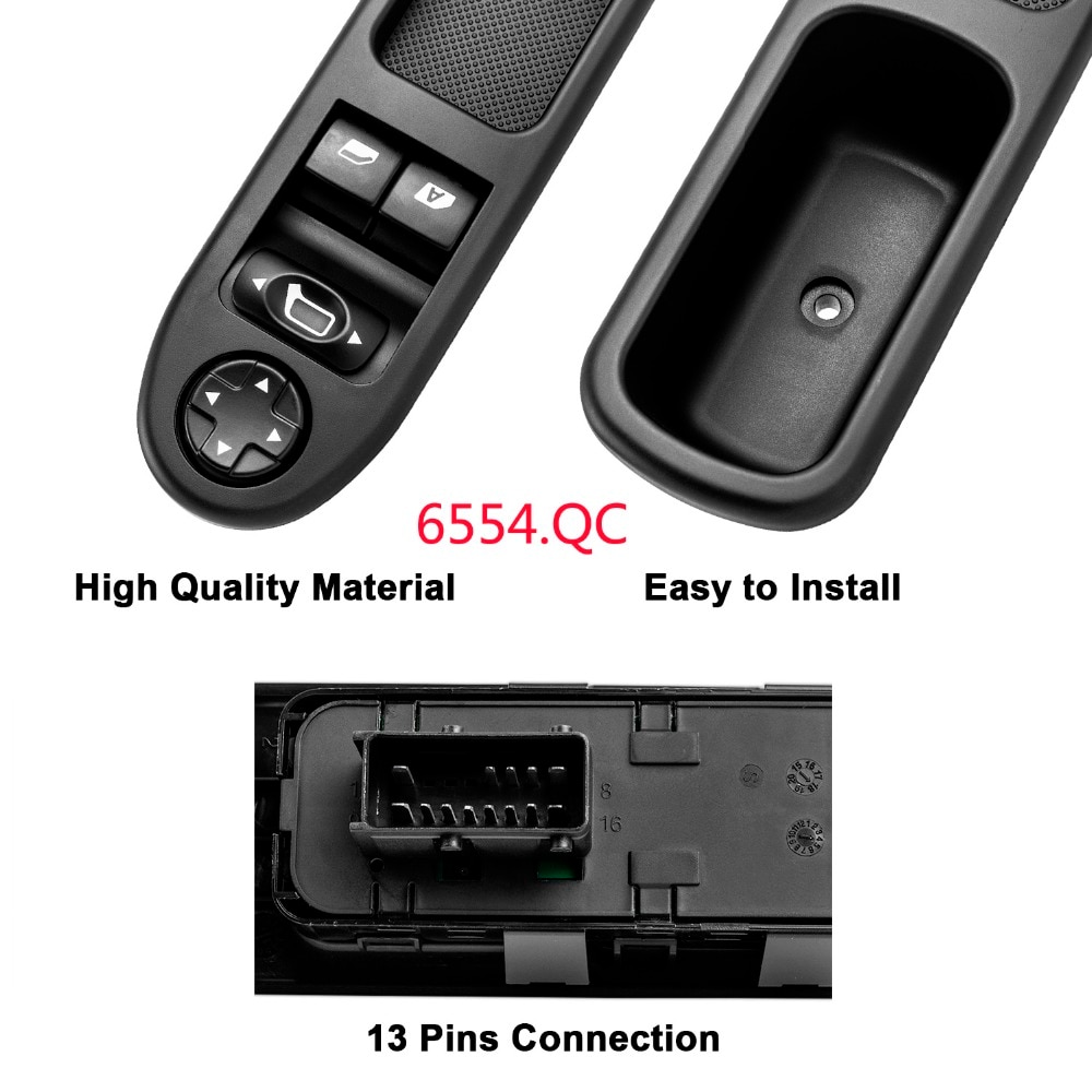 Yaopei 6554.ER/ 6554.KT/ 6554.QC Electric Power Window Control Schakelaar Fit Voor Peugeot * 207 307 307CC 307SW 6554KT 6554QC 6554ER
