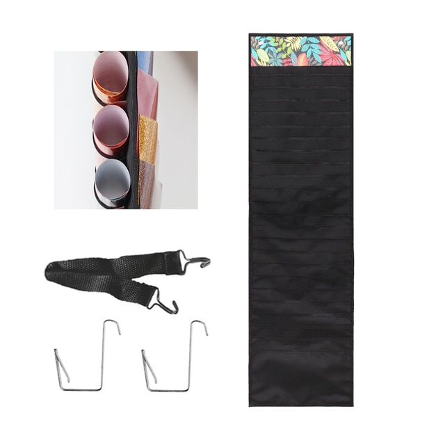 48Grid Vinyl Storage Holder Hanging Bag Vinyl Roll Storage Rack Vinyl Storage Organizer Hanging Pocket Behind The Door: F 24tube-23bag 2hook