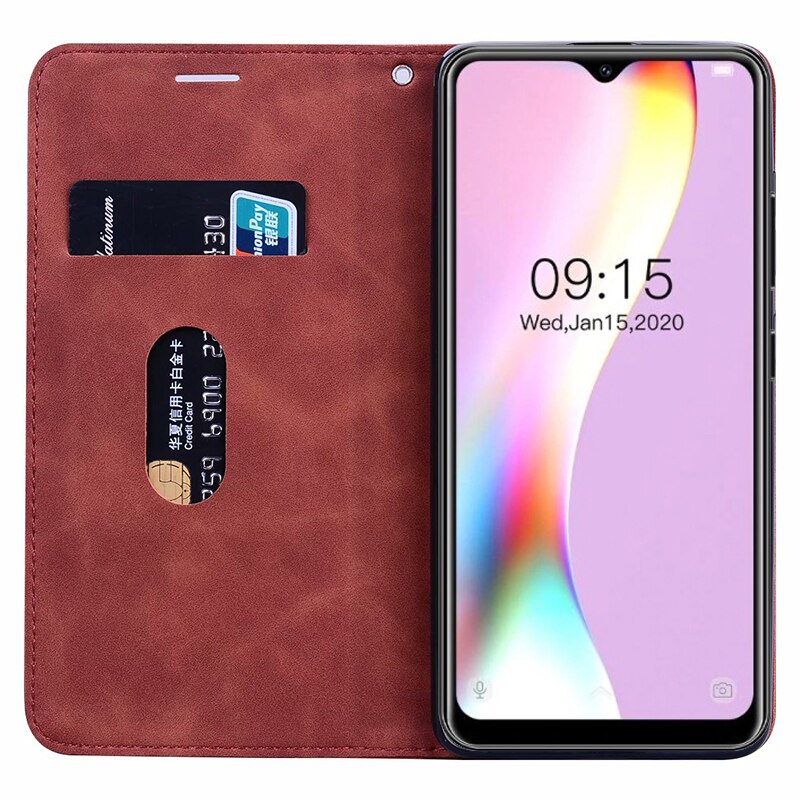 Housse portefeuille pour Oukitel C19 étui à rabat en cuir PU magnétique étui de téléphone pour Capinha para celulaire Oukitel C19 C18 C17 Pro Hoesje: for Oukitel C18 Pro / XN Brown