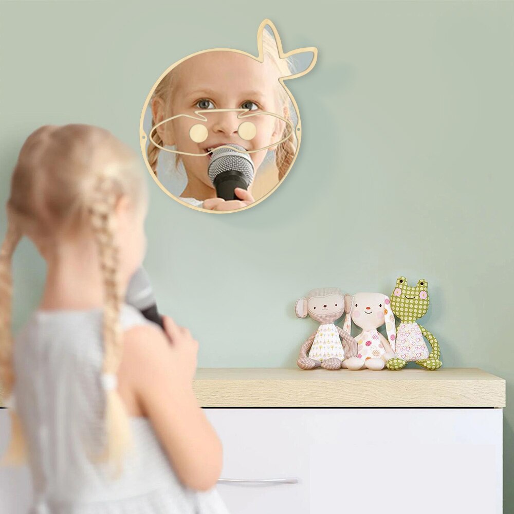 Japanese Ninja Warrior Fighter Wall Mirror Children Kid Room Manga Samurai Ninja Decoration Hanging Wood Acrylic Safety Mirror