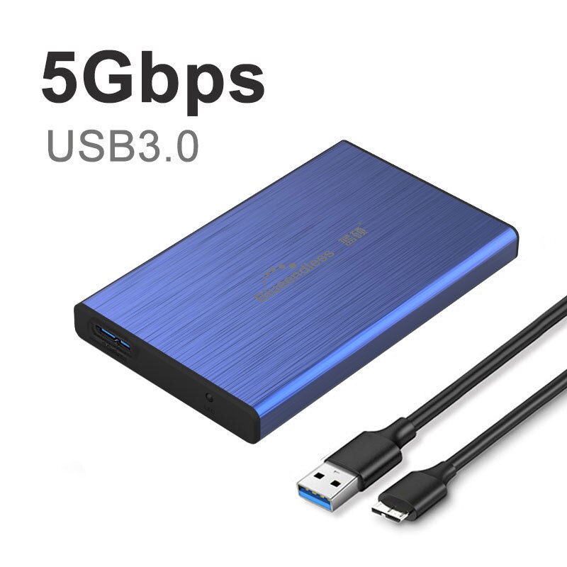 Caixa de disco rígido usb sata 6gbps, envio da rússia, recipiente de 2.5 polegadas para hd, usb 3.0, hdd, 7mm/ 9.5mm de espessura, estojo para hdd ssd, hdd: U23T-Blue