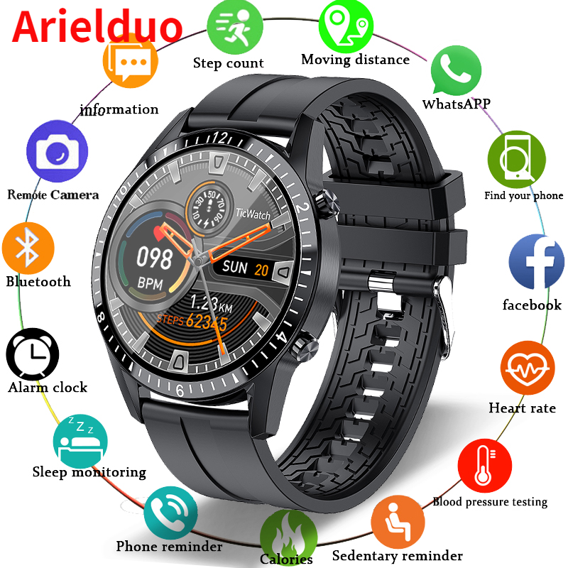 LIGE smartwatch z funkcją telefonu w pełni dotykowy ekran sportowy zegarek do Fitness IP68 wodoodporne połączenie Bluetooth dla androida ios smartwatch Men