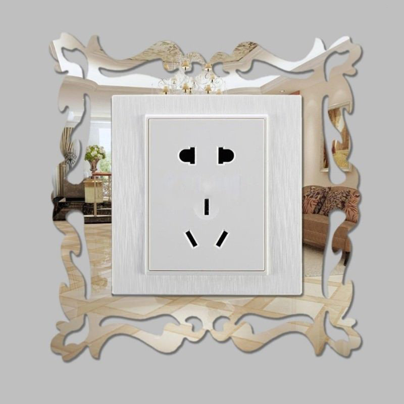 3D Acrylic Mirror Switch Stickers Photo Plastic Wall Stickers DIY Home Decoration Supplies Wall Switch Stickers