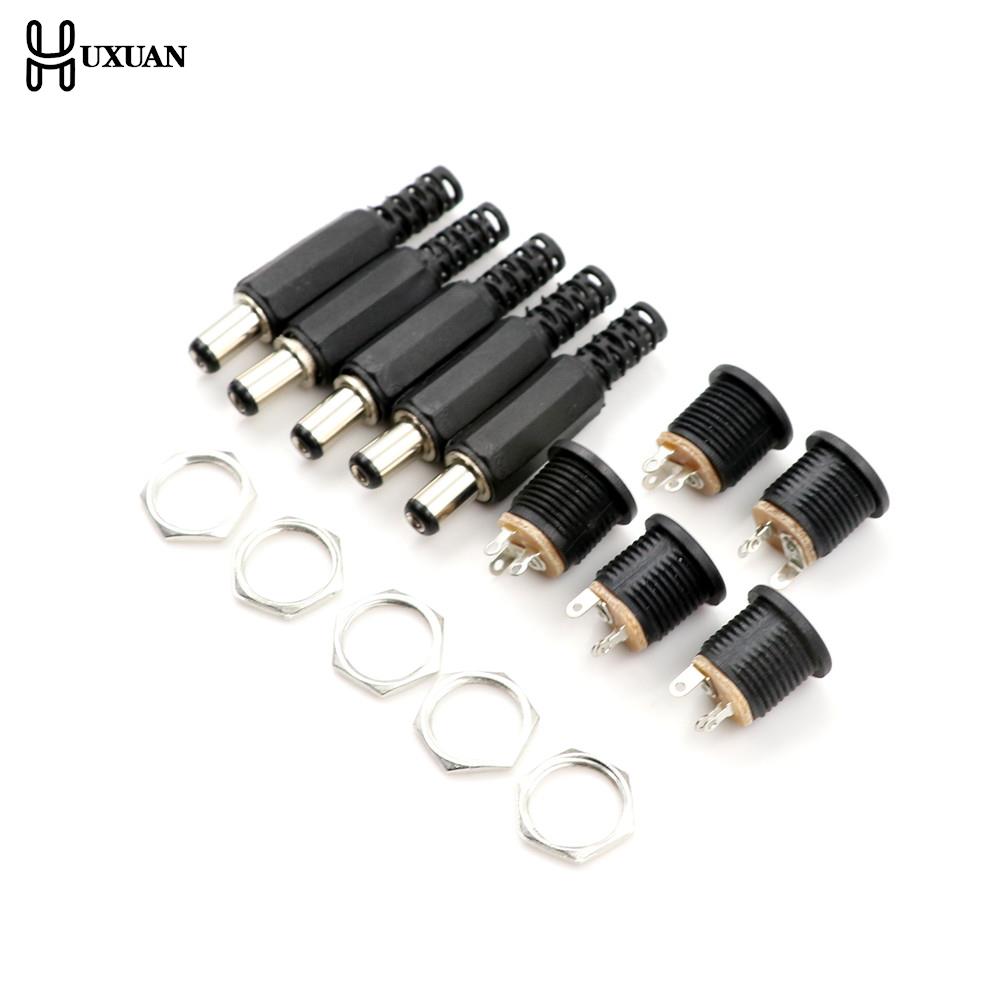 Enchufes macho de plástico de 12V y 3a + enchufe hembra, Conector de montaje en Panel, suministro eléctrico, 10 piezas