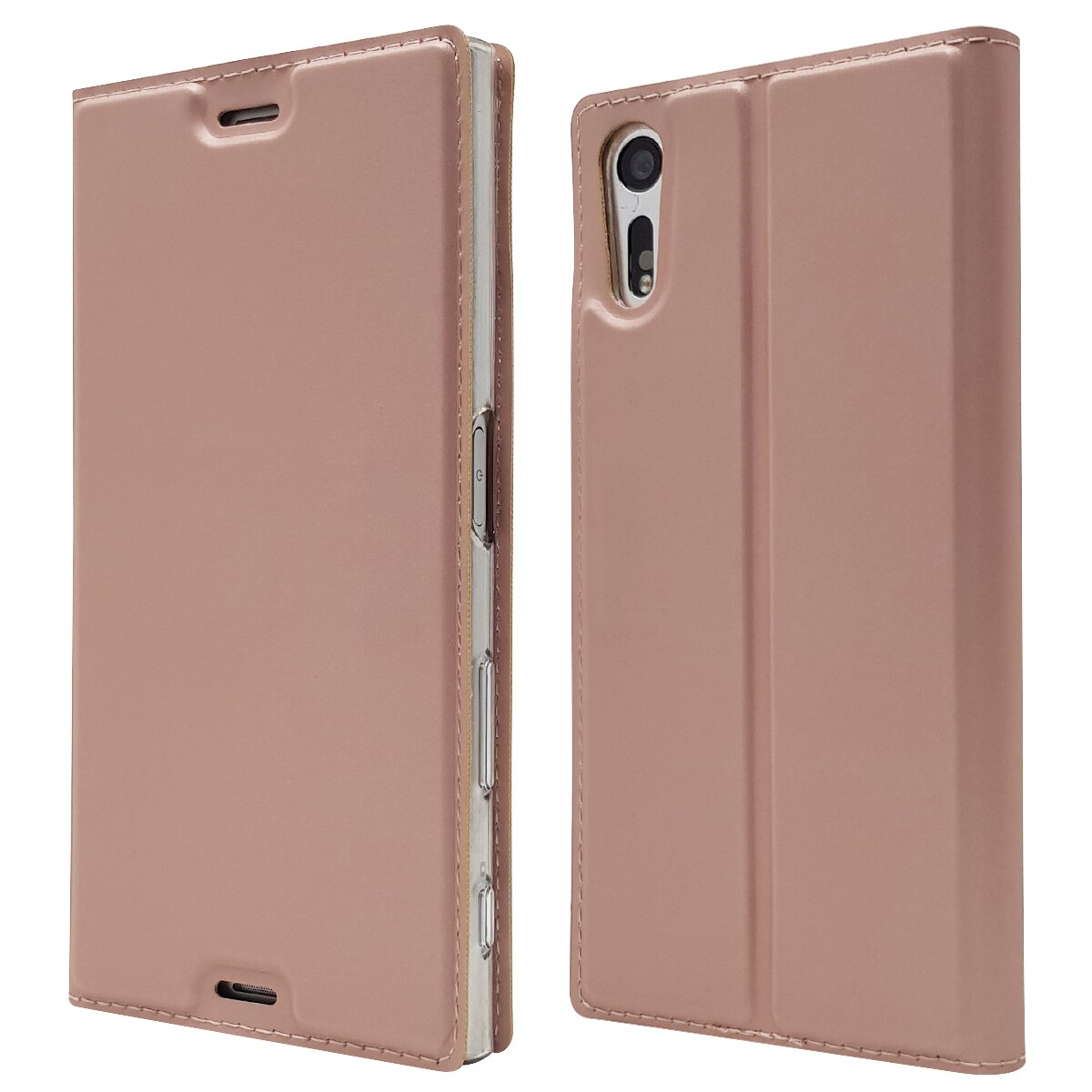 Funda de adsorción magnética ultradelgada, funda de para Sony Xperia XZ XZs, funda para teléfono con tacto mate: Pink Gold