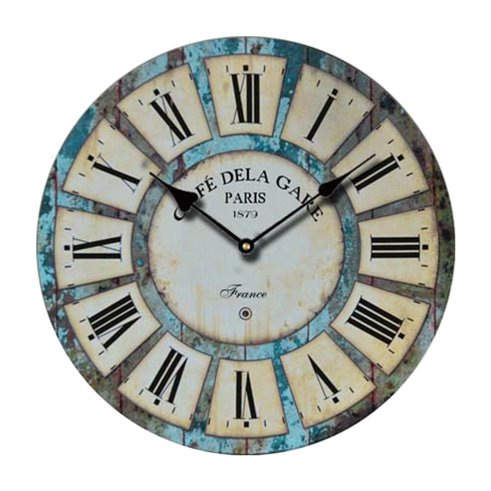 Decorative Vintage Clock Silent Round Wall Clock Non Ticking for Living Room Kitchen Bathroom Bedroom (820081): Default Title