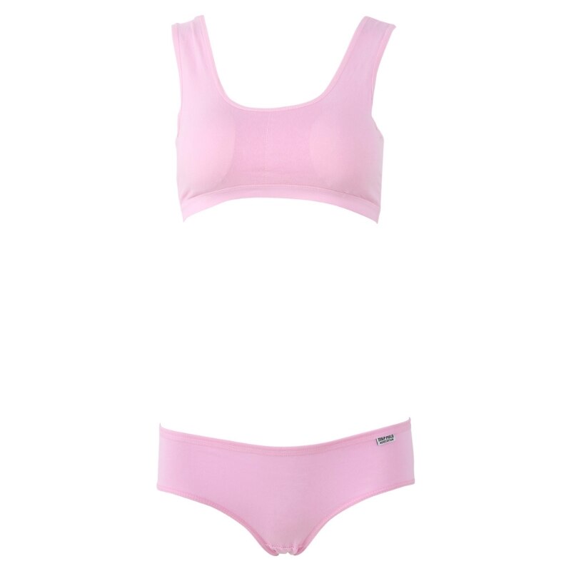 Girls Training Bra Pantie 2pcs Set Puberty Kid Soft Cotton Underwear Set Clothes: 4