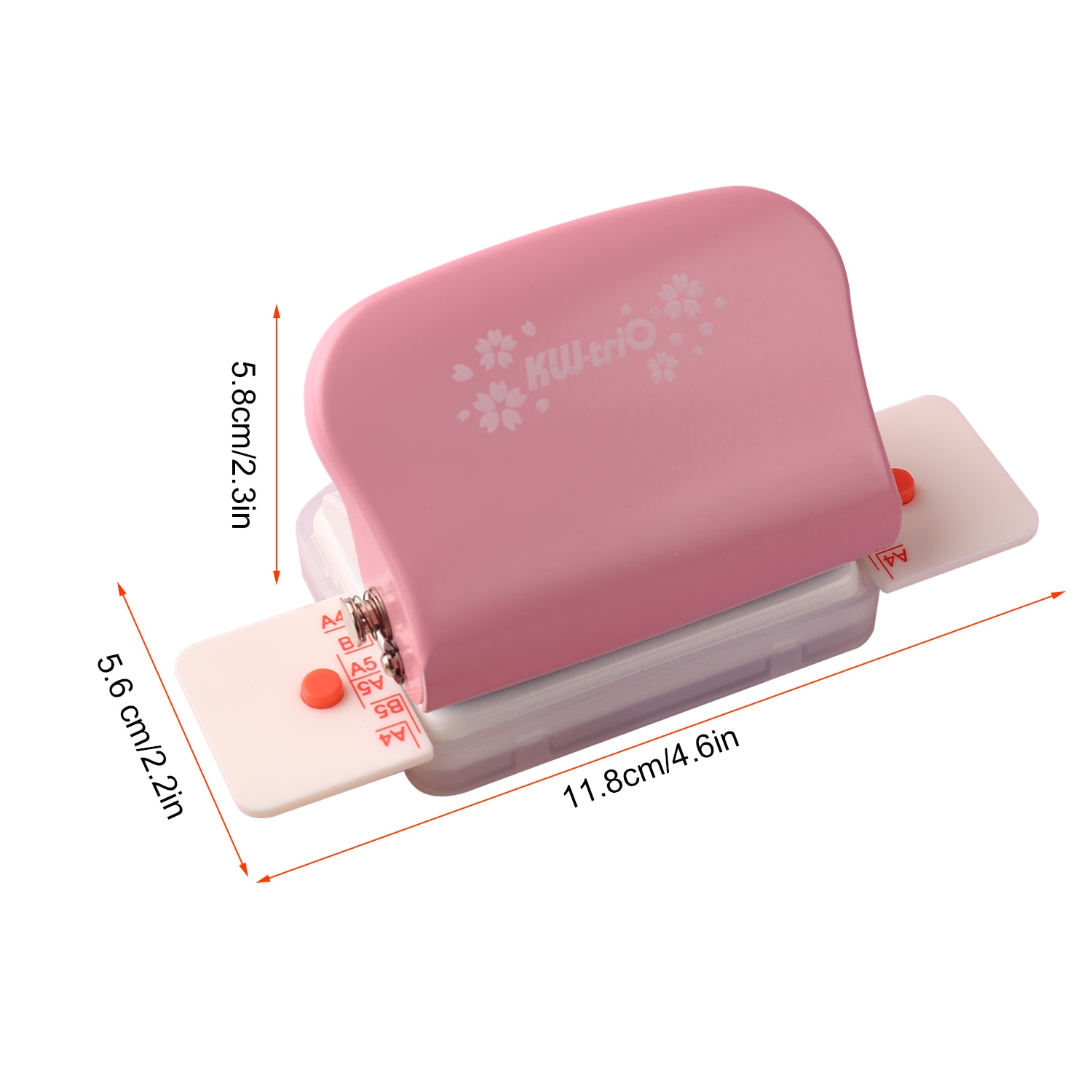 Kw-Trio 6-Gat Papier Punch Handheld Metalen Perforator 5 Vel Capaciteit 6Mm Voor A4 A5 b5 Notebook Plakboek Dagboek Planner