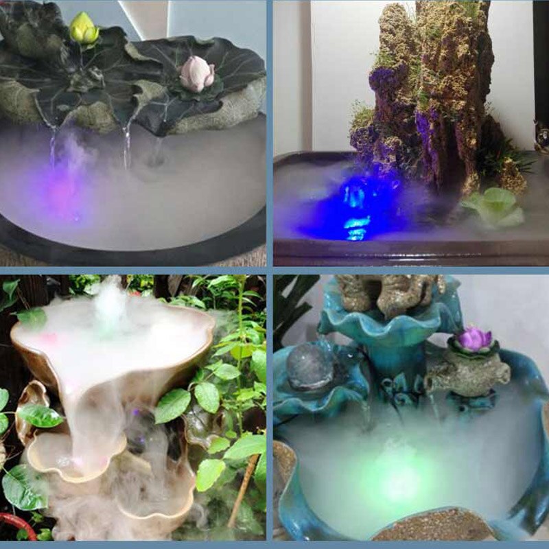 12 Leds Ultrasonic Mist Maker Fogger Water Fountain Pond Fog Machine Atomizer Air Humidifier JA55