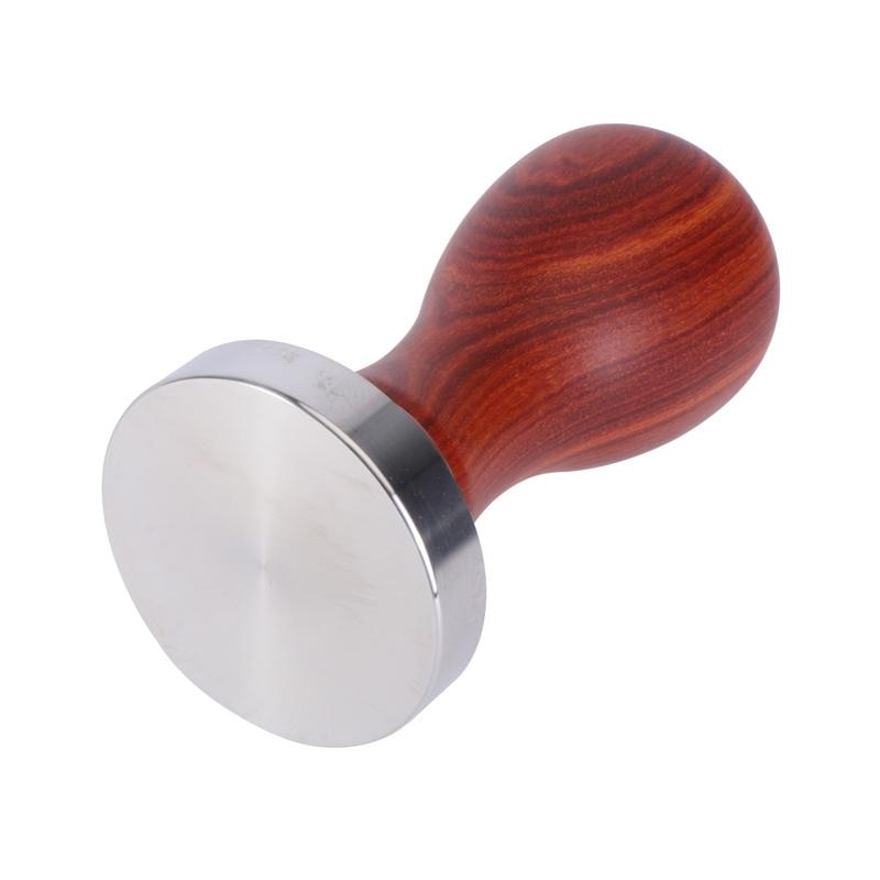 Koffie Tamper Rood Sandelhout En Rvs Italiaanse Koffie Sabotage 49 Mm Flat Base Espresso Sabotage Koffieboon Druk