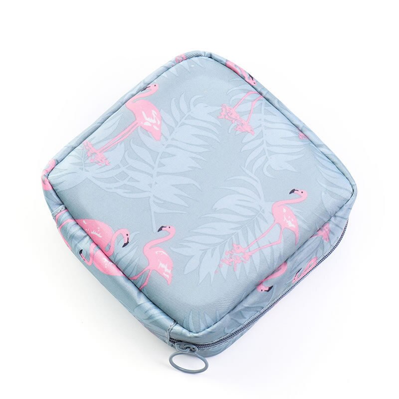 Fudeam mini oxford pano de armazenamento feminino saco cosmético dos desenhos animados viagem higiene pessoal organizar mini maquiagem caso feminino sanitário almofada bolsa