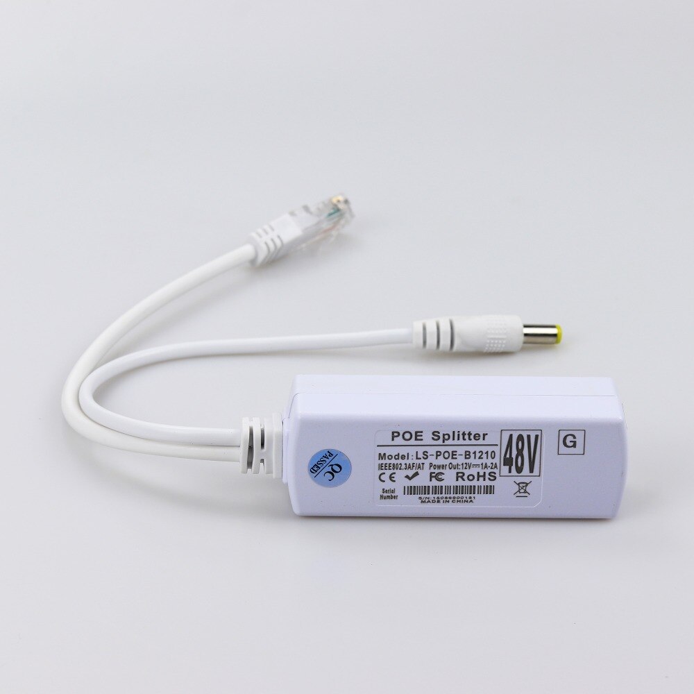 White Isolated 12V 15W IEEE802.3AF AT Poe Splitter PI Router Power Over Ethernet 100M Network Injector