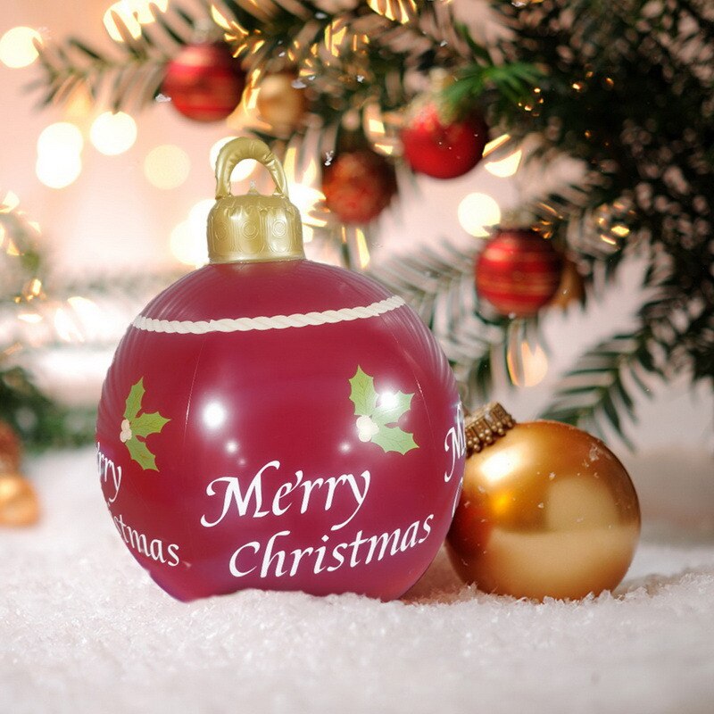 Grootste Verkoop 16 Stijl 60Cm Giant Kerst Pvc Opblaasbare Versierd Bal Gemaakt Pvc Kerstboom Outdoor Decoratie Speelgoed Bal