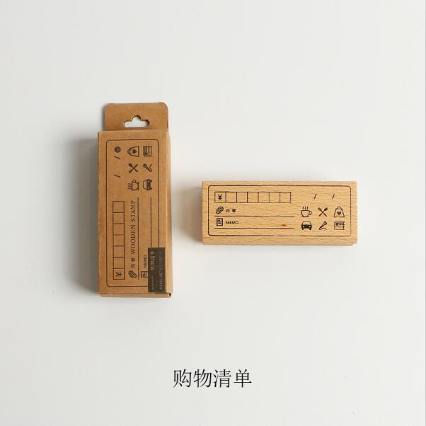 Retro matters shopping list Time planner stamp DIY wooden rubber stamps for scrapbooking stationery scrapbooking standard stamp: Yellow