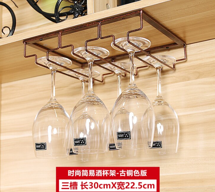 Utensilios de cocina soporte para copas de vino soporte para copas de Bar estante colgante debajo del Gabinete copa de vidrio estante de hierro barra herramienta de cocina: Azul marino