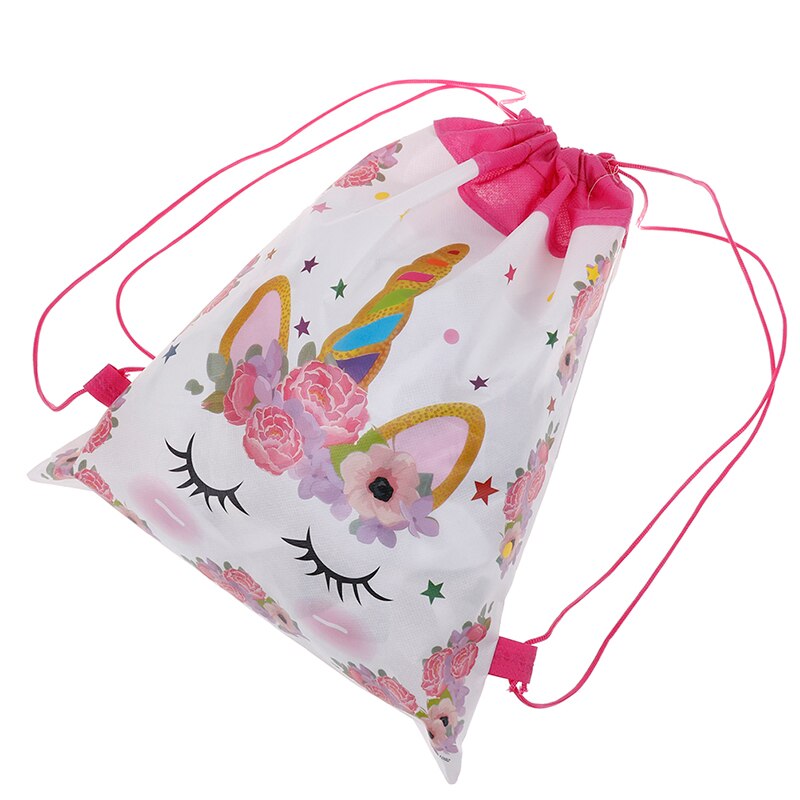 Unicorn Drawstring bag for Girls Travel Storage Package Cartoon School Backpacks Children Birthday Party Favors