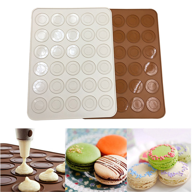 30 gaten Siliconen Mat Oven Macaron Siliconen Bakken Mat Non-stick Oven DIY Macaron Cake Pad Bakvormen Gebak Bakken accessoires