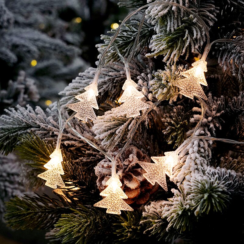 Christmas Pine Cones LED String Lights Battery Operated Fairy Lights Indoor Outdoor Decoration For Party Wedding Garden Home: christmas trees / 2M 10LEDS / Battery