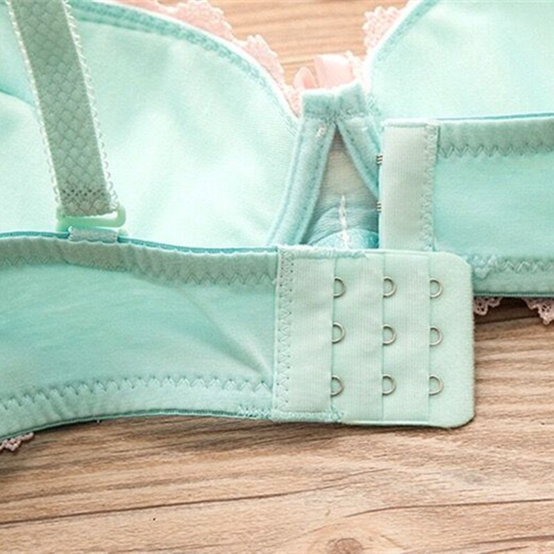 Set reggiseni e mutandine per ragazze adolescenti pizzo senza anello in acciaio Set reggiseno per ragazza, slip intimo per ragazza Sexy regolabile reggiseni siere 3/4 Cup