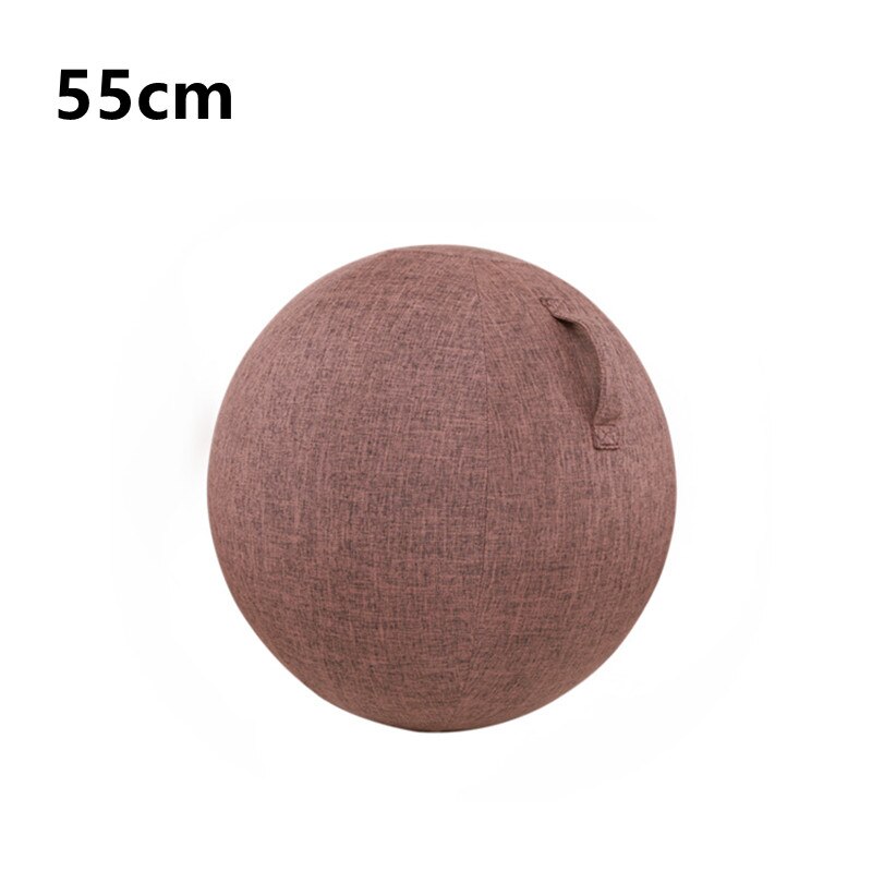 Capa de bola de yoga pilates sentado bola protetor à prova de poeira slipcover yoga bola capa protetora ginásio treino equilíbrio bola capa: Coffee 55cm Cover